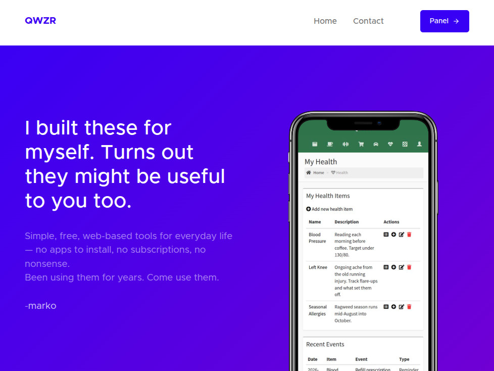 qwzr.com &mdash; a website built by DivWeb