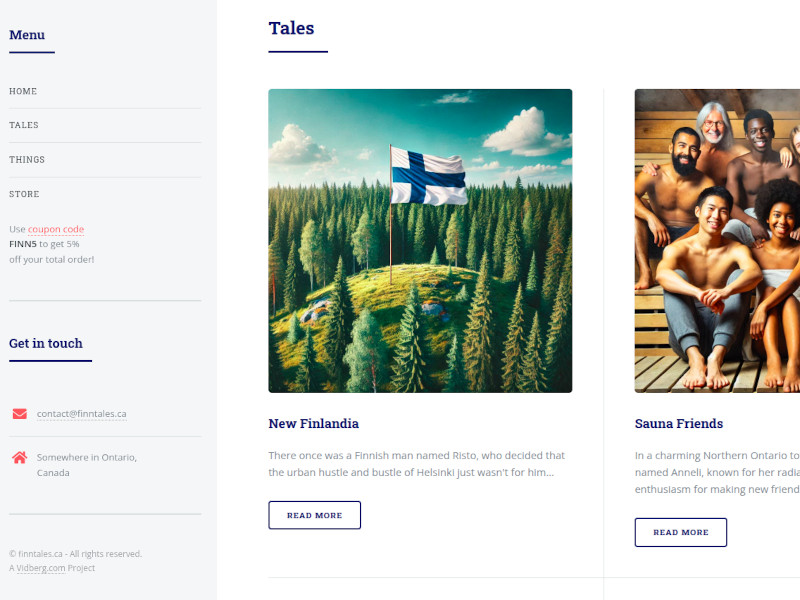 Finntales.ca screenshot